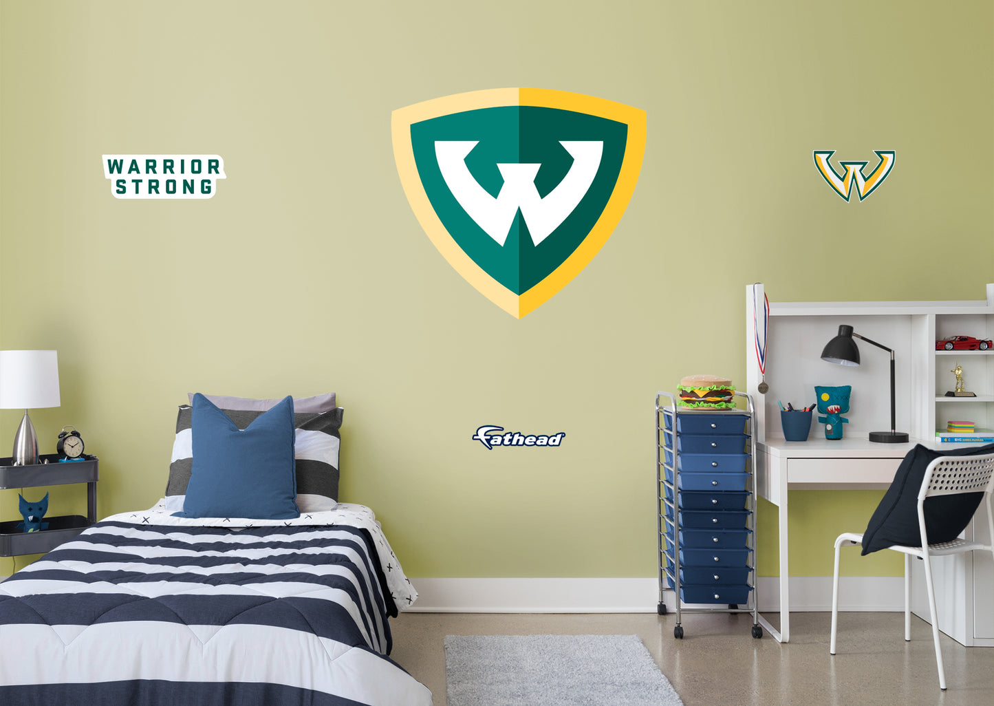 Wayne State Warriors:  Logo        - Officially Licensed NCAA Removable Wall   Adhesive Decal
