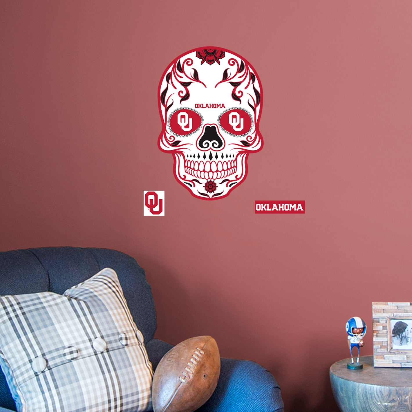 Sooners Graphics Oklahoma Sooners - RealBig Sugar Skull Collection - Official NCAA - Re ...