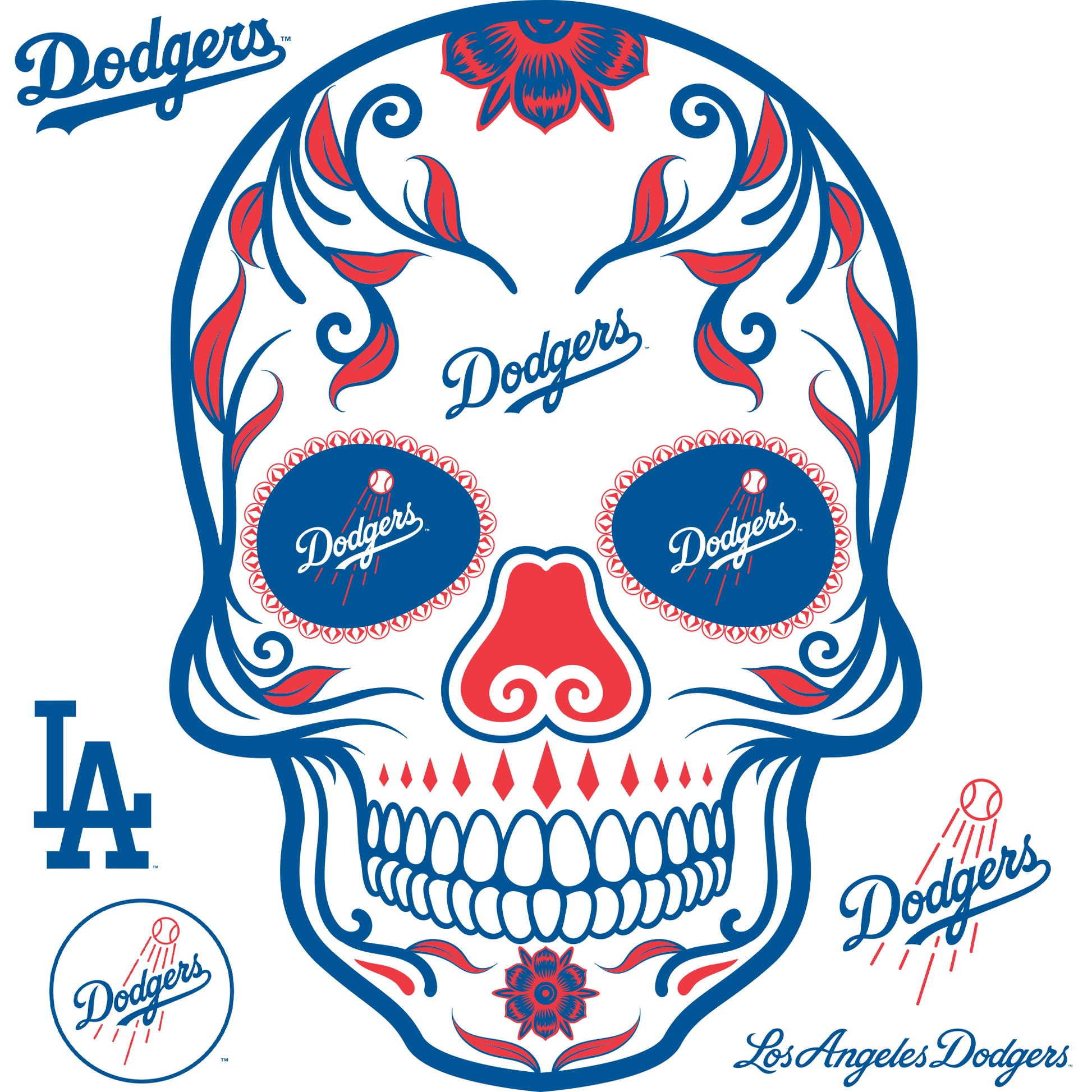 Los Angeles Dodgers: 2022 Skull - Officially Licensed MLB Removable  Adhesive Decal