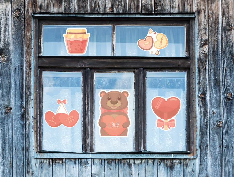 Valentine's Day: Sweets Window Clings - Removable Window Static Decal