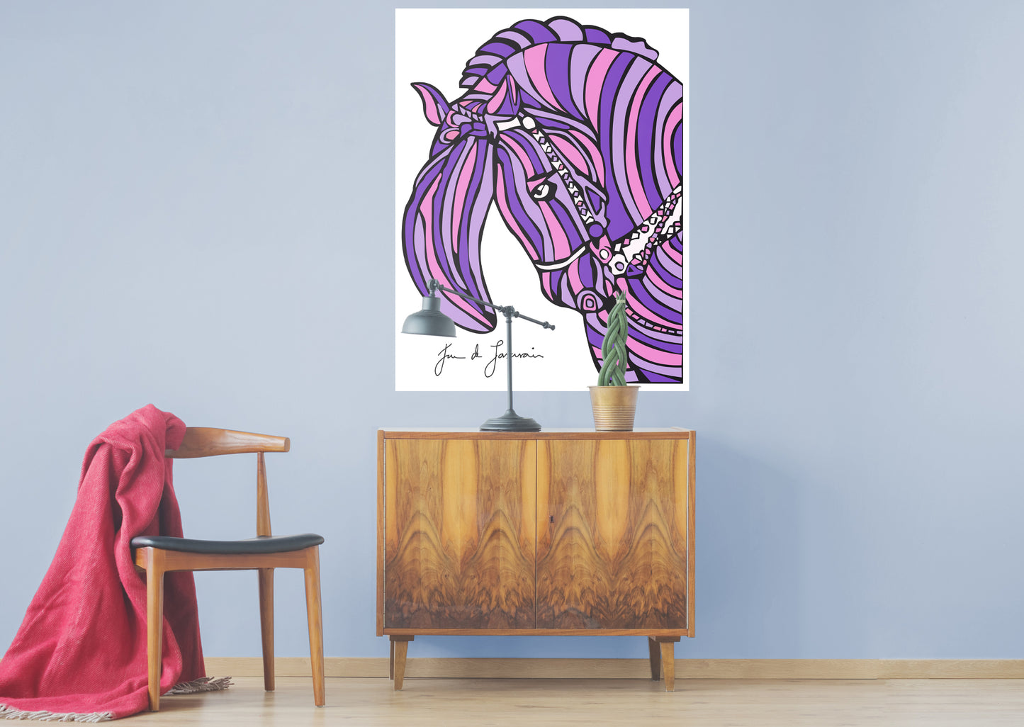 Dream Big Art:  Purple Horse Mural        - Officially Licensed Juan de Lascurain Removable Wall   Adhesive Decal