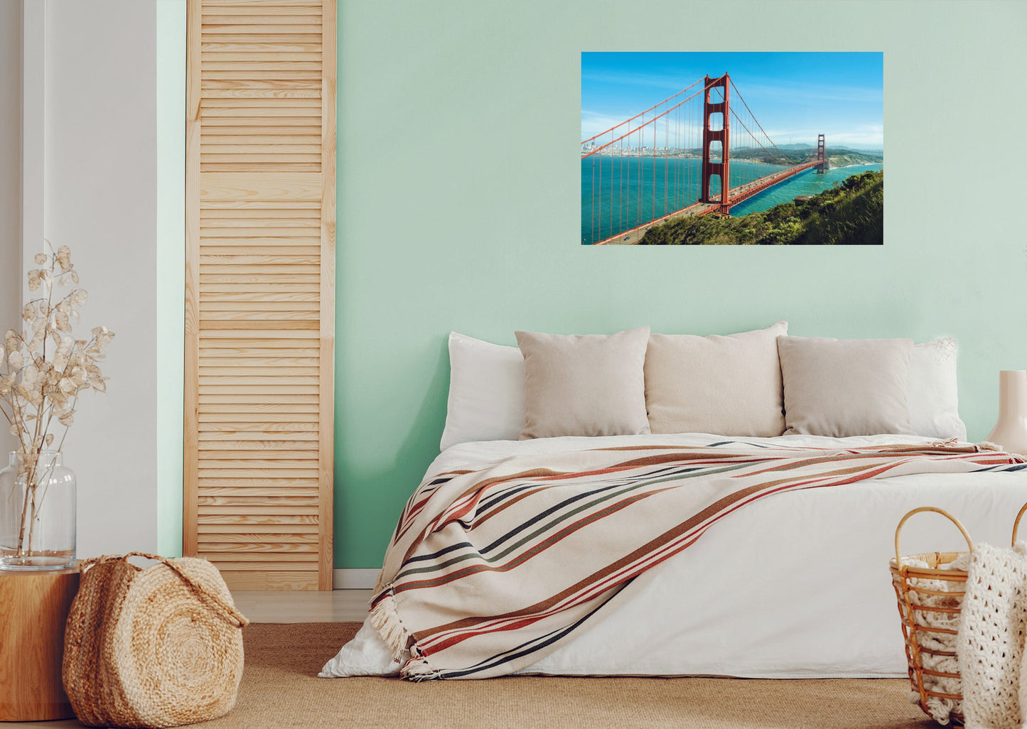 Popular Landmarks: San Francisco Realistic Poster - Removable Adhesive Decal