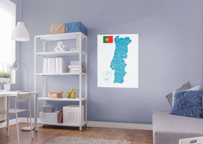 Maps of Europe: Portugal Mural        -   Removable Wall   Adhesive Decal