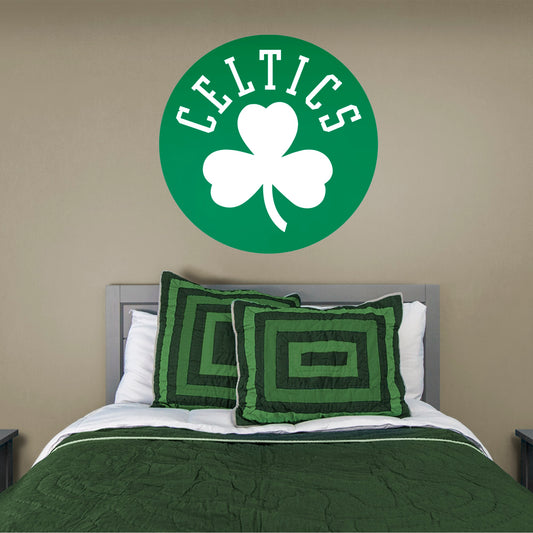 Boston Celtics Logo 12.5' L x 24 W Peel and Stick Wallpaper Roll Fathead Color: Black, NBA Team: Brooklyn Nets