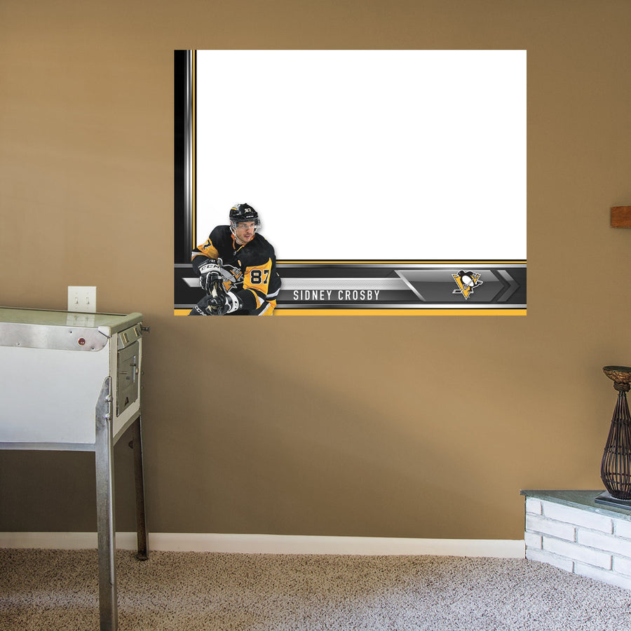 Pittsburgh Penguins - Sidney Crosby - Dry Erase Whiteboard - Official NHL - Reusable Vinyl Wall Decal