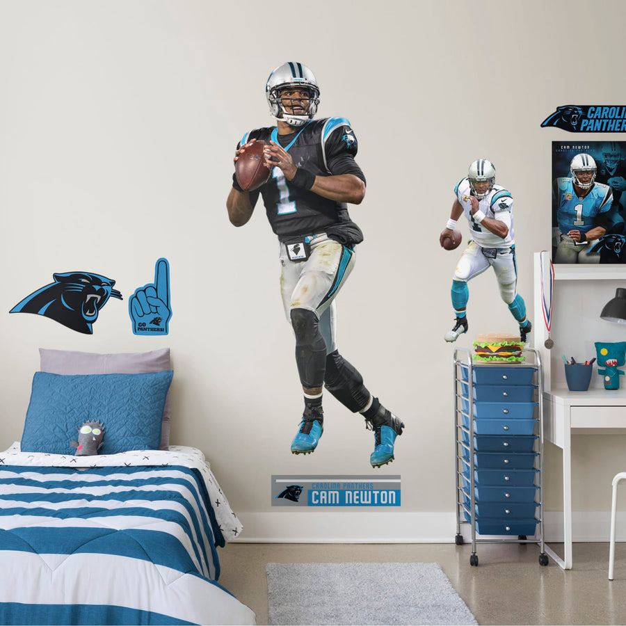 Cam Newton - RealBig Black Collection - Official NFL - Carolina Panthers - Reusable Vinyl Wall Decals