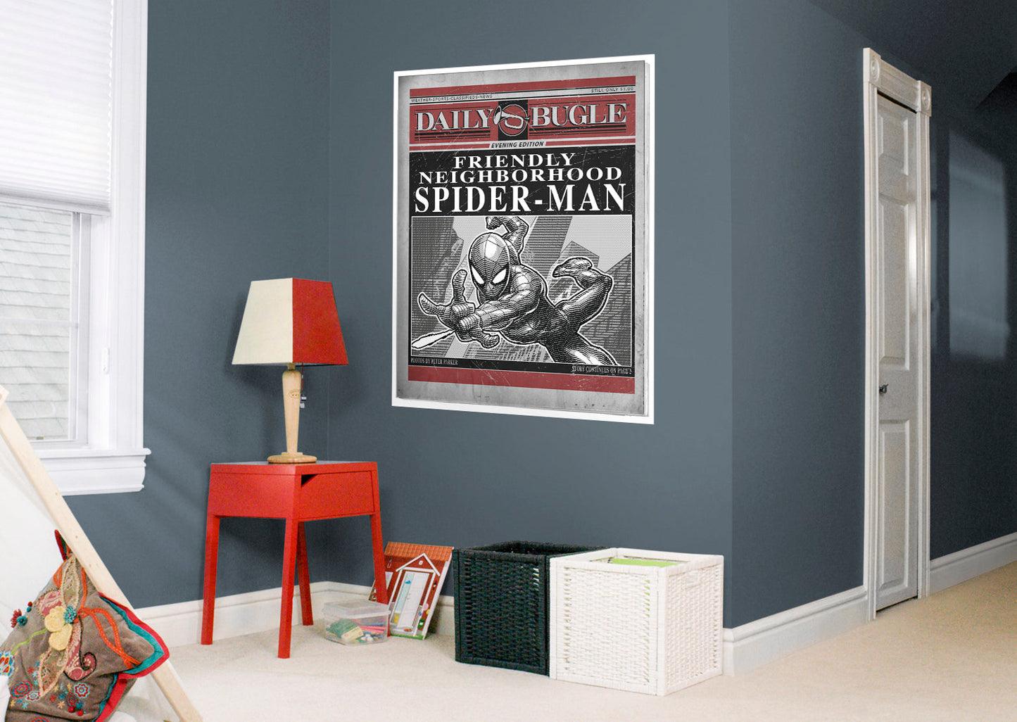 Spider-Man:  Evergreen Newspaper Mural        - Officially Licensed Marvel Removable Wall   Adhesive Decal