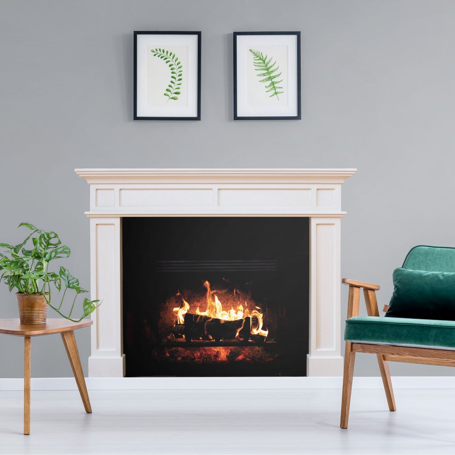 Fireplace         -   Removable     Adhesive Decal