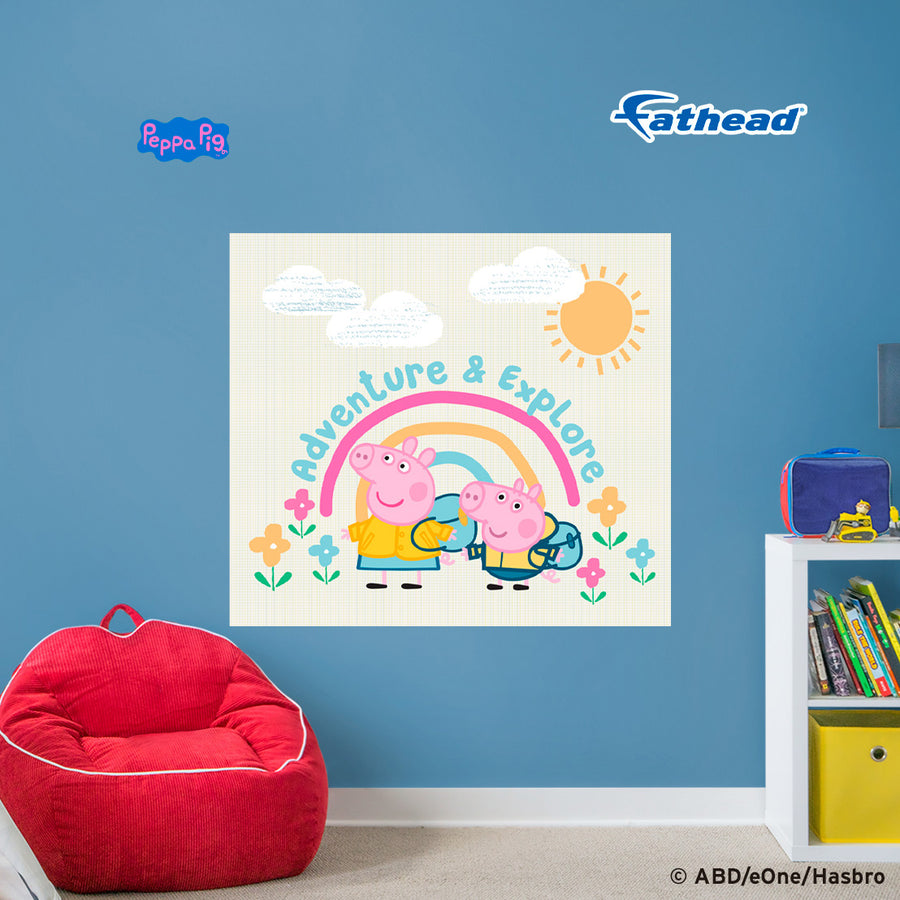 Peppa Pig - Adventure & Explore - Peel & Stick Poster - Official Hasbro - Peppa Pig - Reusable Vinyl Wall Decal