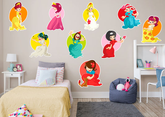 Nursery:  Princess Characters Collection        -   Removable Wall   Adhesive Decal