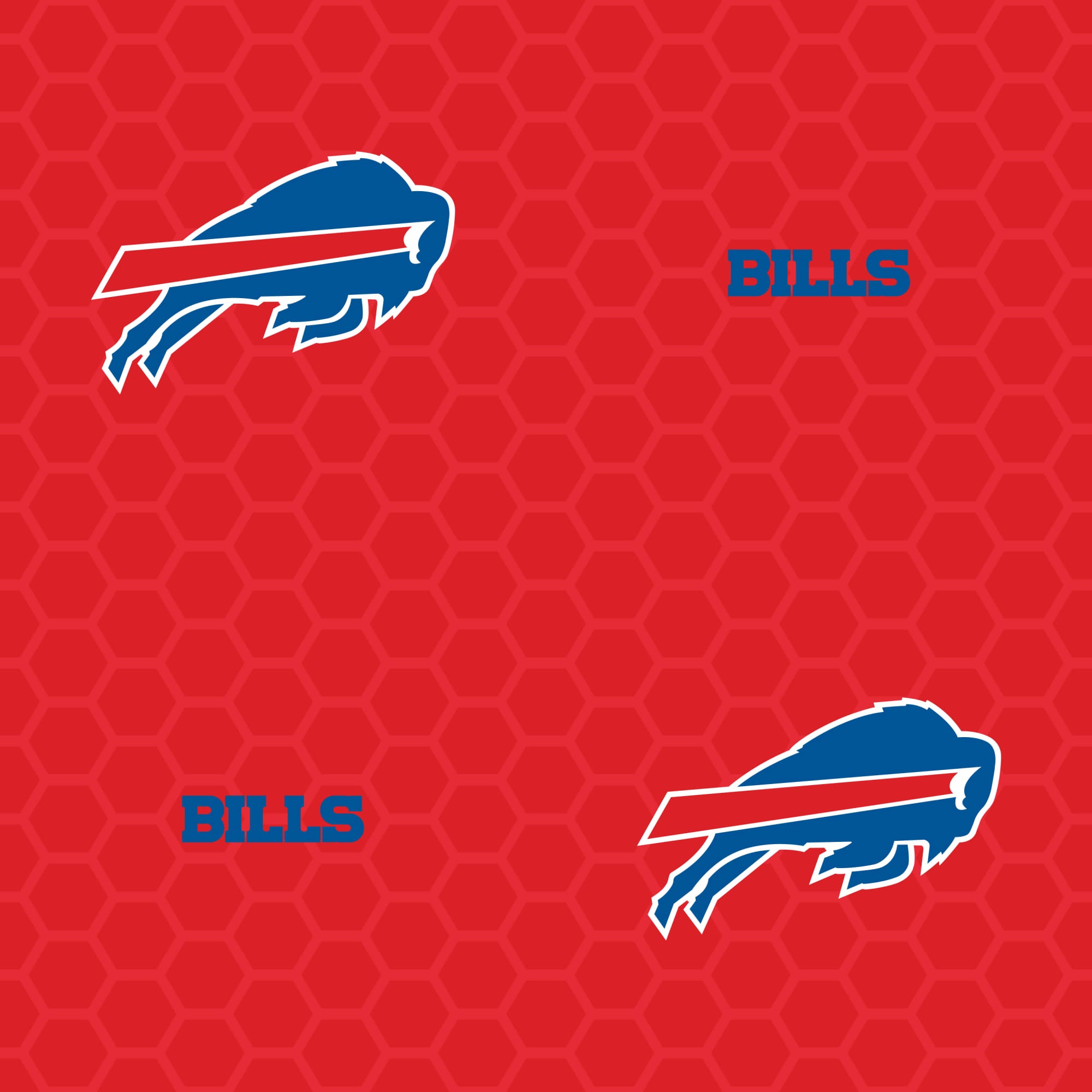 Buffalo Bills (Red) - Hexagon Pattern - Peel & Stick Wallpaper - Offic ...