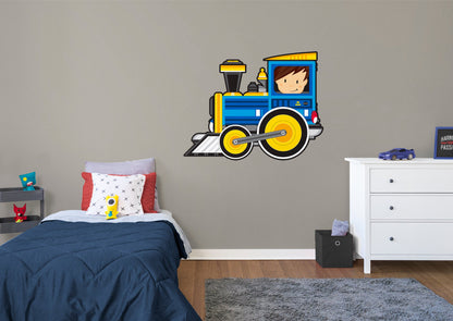 Nursery:  Blue Engine Icon        -   Removable Wall   Adhesive Decal