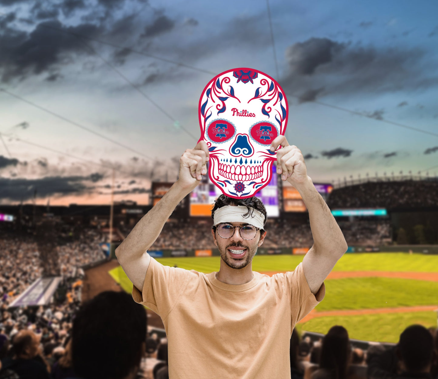 Philadelphia Phillies: Skull Foam Core Cutout - Officially Licensed MLB Big Head