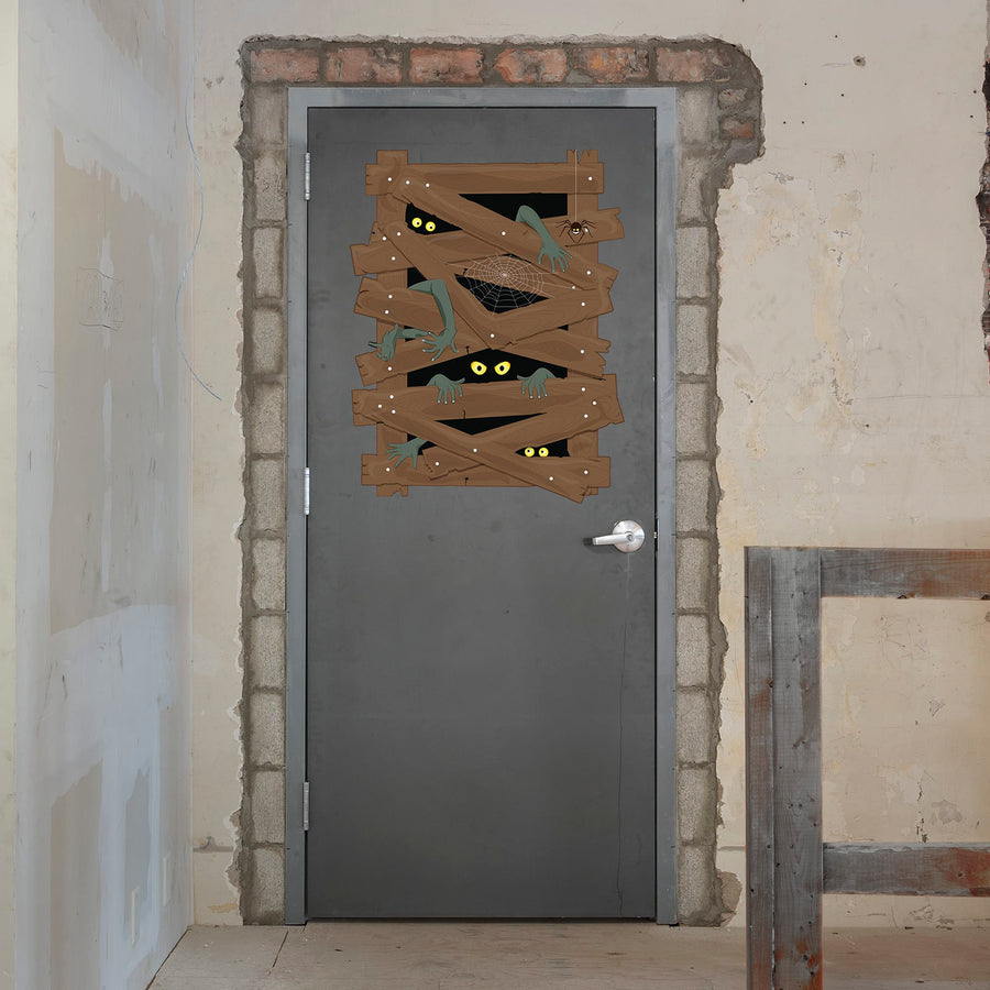Halloween: Creepy Crawlies Boarded Up Window        -   Removable     Adhesive Decal