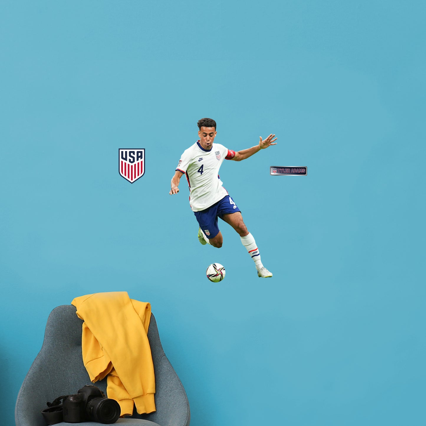 Tyler Adams  RealBig        - Officially Licensed USMNT Removable     Adhesive Decal