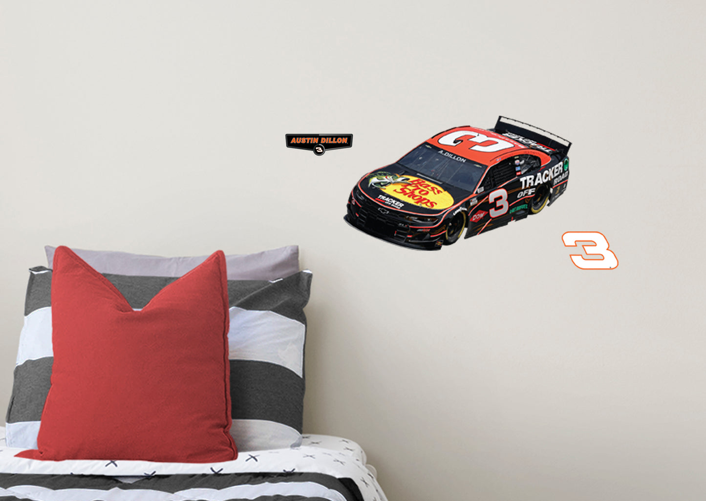 Austin Dillon - RealBig Bass Pro Car Collection - Official NASCAR - Reusable Vinyl Wall Decals