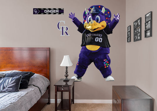 Colorado Rockies: Dinger 2021 Mascot        - Officially Licensed MLB Removable Wall   Adhesive Decal