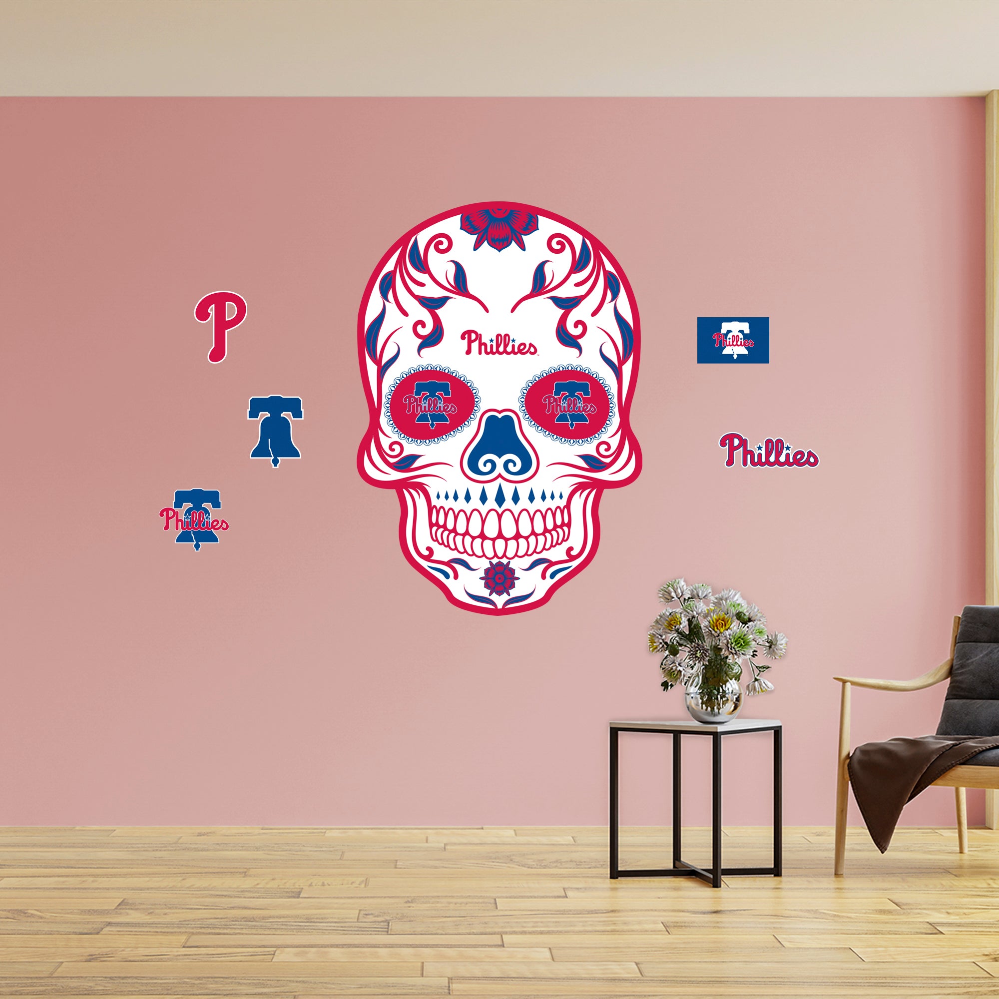 Philadelphia Phillies: Skull - Officially Licensed MLB Removable Adhesive  Decal