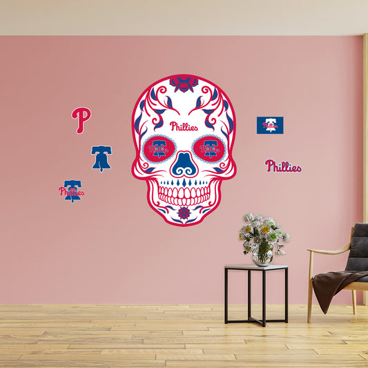 Philadelphia Phillies:   Skull        - Officially Licensed MLB Removable     Adhesive Decal