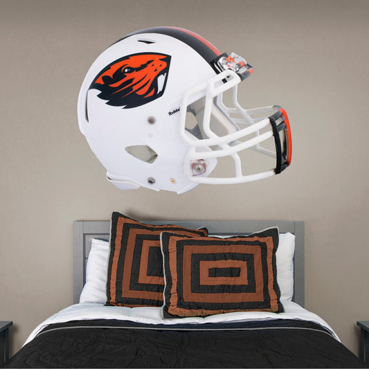 Oregon State U: Oregon State Beavers White Helmet        - Officially Licensed NCAA Removable     Adhesive Decal