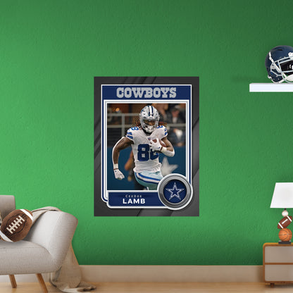 Fathead Dallas Cowboys: CeeDee Lamb 2020-21 Emoji Cutout - NFL Big Head Face Cutouts 22W x 31H