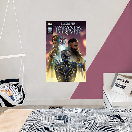 Black Panther Wakanda Forever: Black Panther Homage Comic Two Poster        - Officially Licensed Marvel Removable     Adhesive Decal