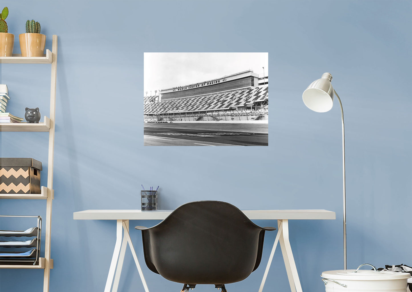 Daytona International Speedway - Black and White Mural - Peel & Stick Poster - Official NASCAR - Reusable Vinyl Wall Decal