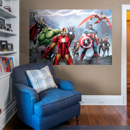 Avengers:  Assemble Mural        - Officially Licensed Marvel Removable     Adhesive Decal