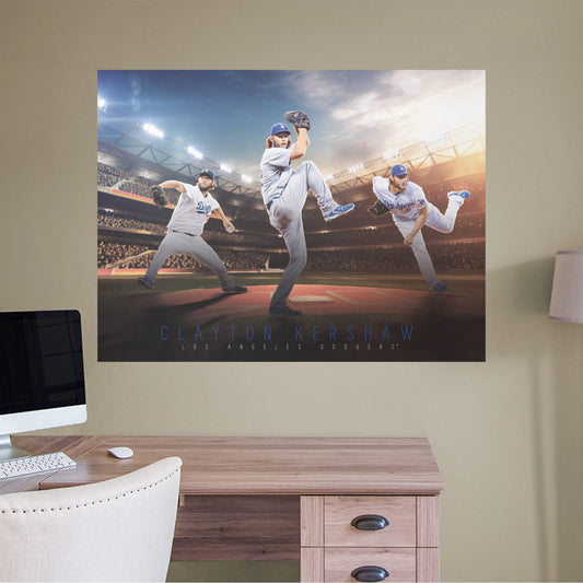 Los Angeles Dodgers: Clayton Kershaw Montage Mural        - Officially Licensed MLB Removable Wall   Adhesive Decal