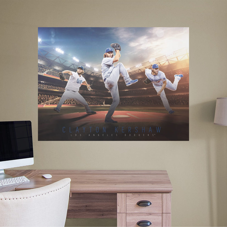 Clayton Kershaw - Montage Mural - Peel & Stick Poster - Official MLB - Los Angeles Dodgers - Reusable Vinyl Wall Decal