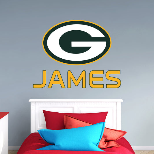 Green Bay Packers:  Stacked Personalized Name        - Officially Licensed NFL    Transfer Decal