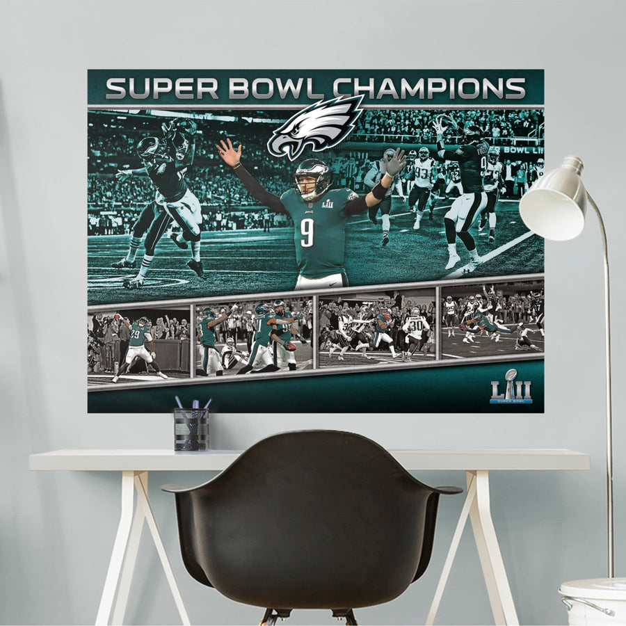Super Bowl 52 Moments - Peel & Stick Poster - Official NFL - Philadelphia Eagles - Reusable Vinyl Wall Decal