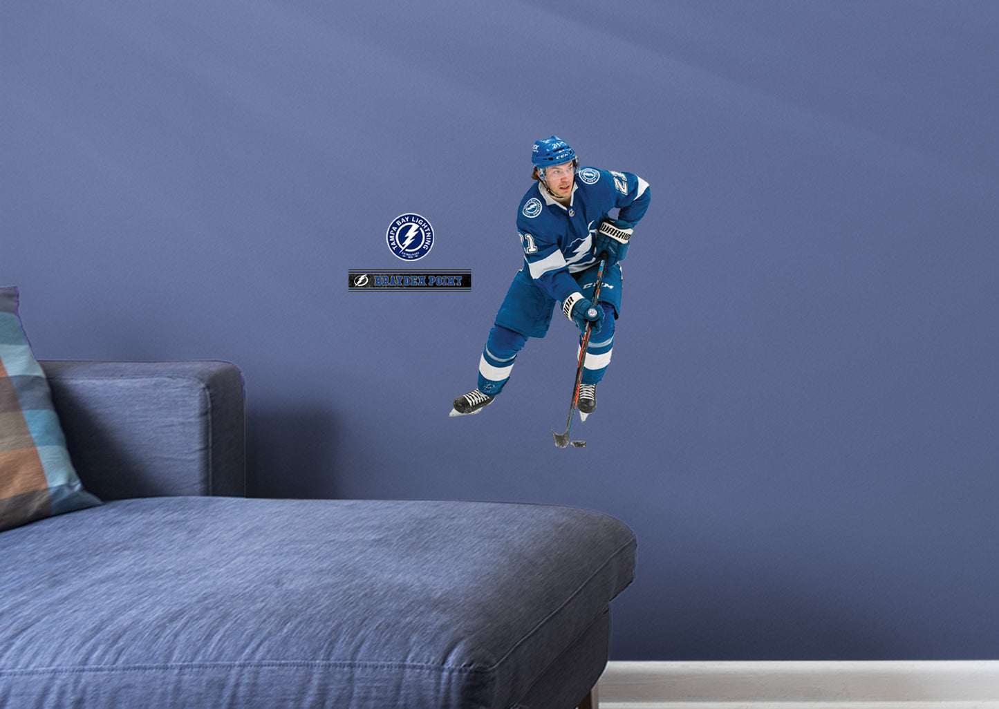 Tampa Bay Lightning: Brayden Point         - Officially Licensed NHL Removable Wall   Adhesive Decal