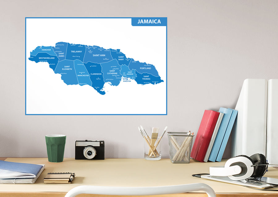 Maps of North America: Jamaica Mural        -   Removable Wall   Adhesive Decal