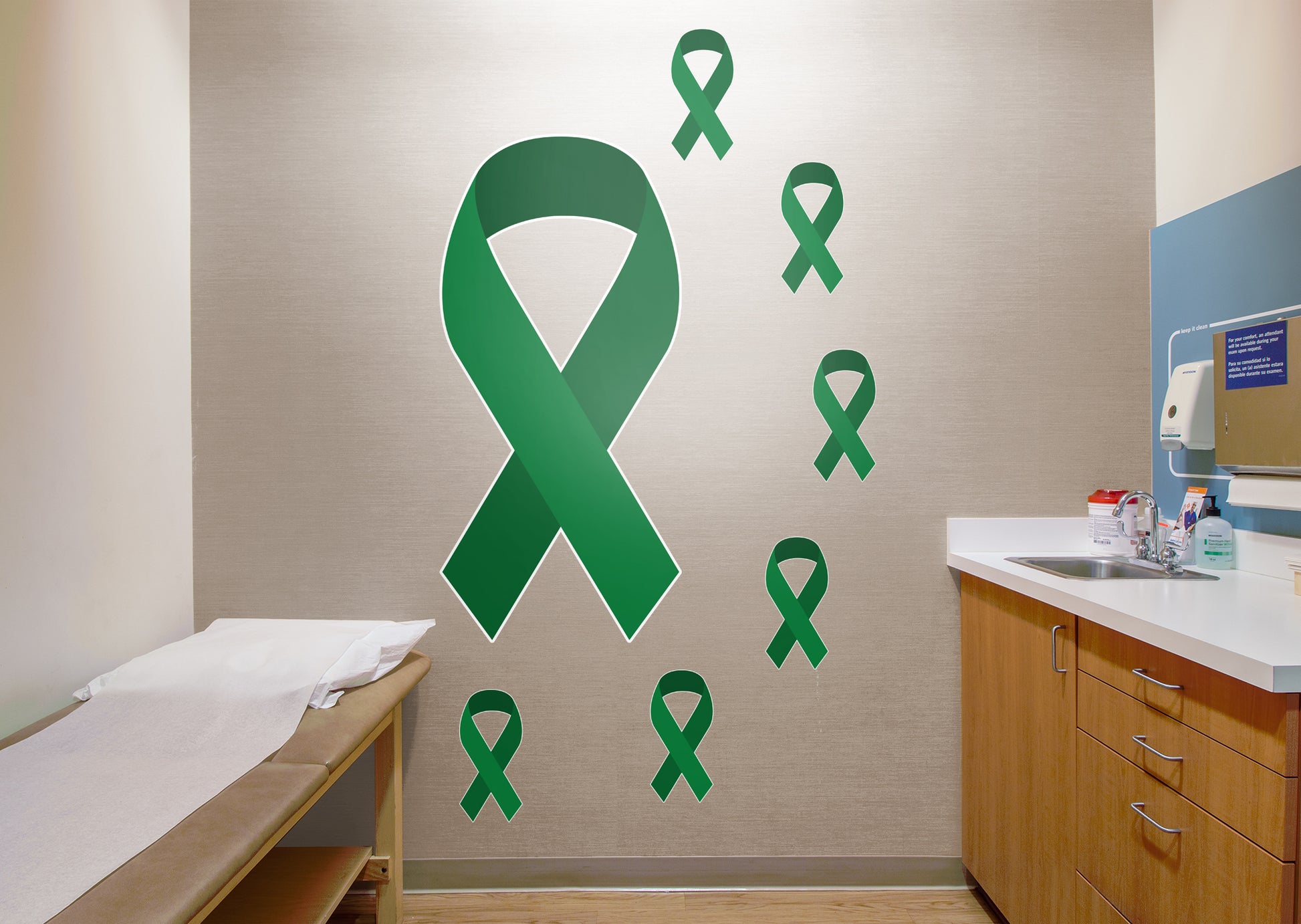 Giant Kidney Cancer Ribbon  + 6 Decals (24"W x 51"H)