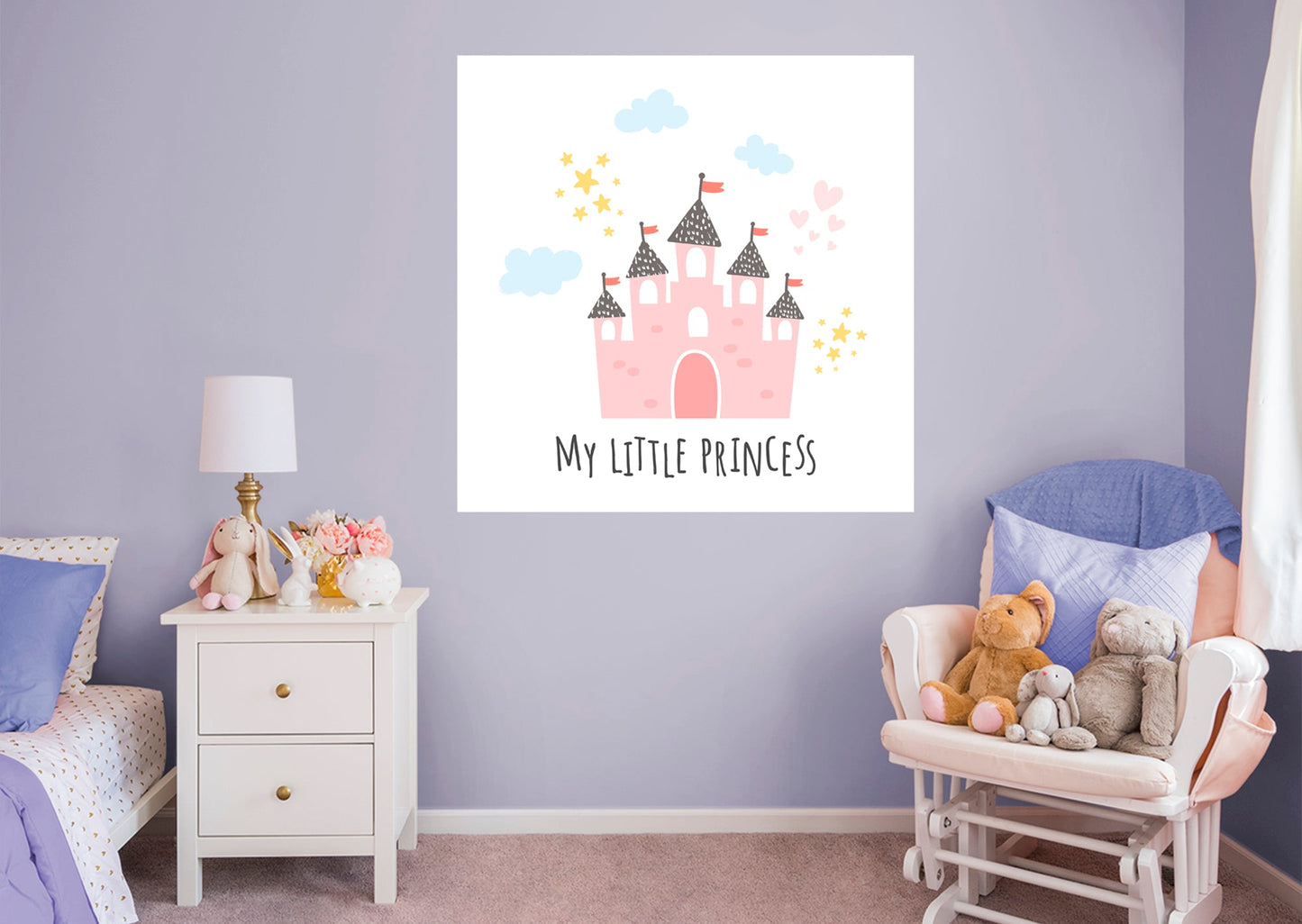 Nursery Princess:  My Little Princess Mural        -   Removable Wall   Adhesive Decal