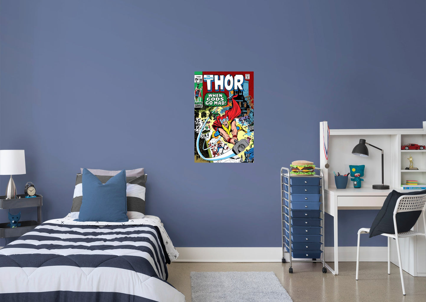 The Mighty Thor:  Mural        - Officially Licensed Marvel Removable     Adhesive Decal