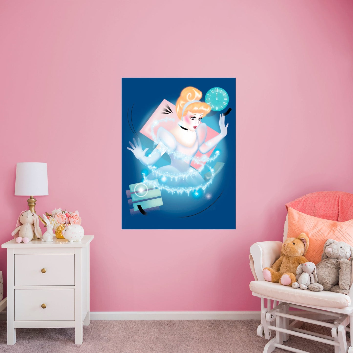 Disney Princess: Cinderella Airbrush Mural        - Officially Licensed Disney Removable Wall   Adhesive Decal