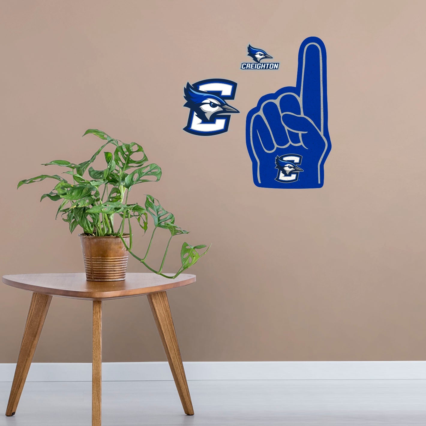 Creighton Blue Jays: Foam Finger - Officially Licensed NCAA Removable Adhesive Decal