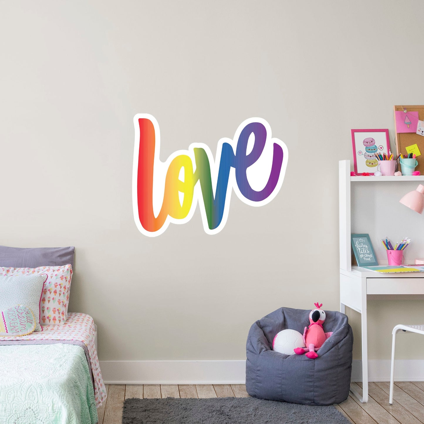 Love Rainbow        - Officially Licensed Big Moods Removable     Adhesive Decal