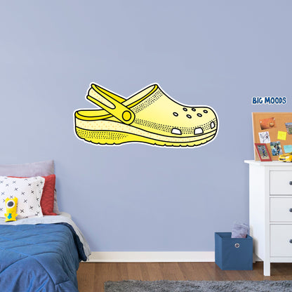 Slip On Sandal (Yellow)        - Officially Licensed Big Moods Removable     Adhesive Decal