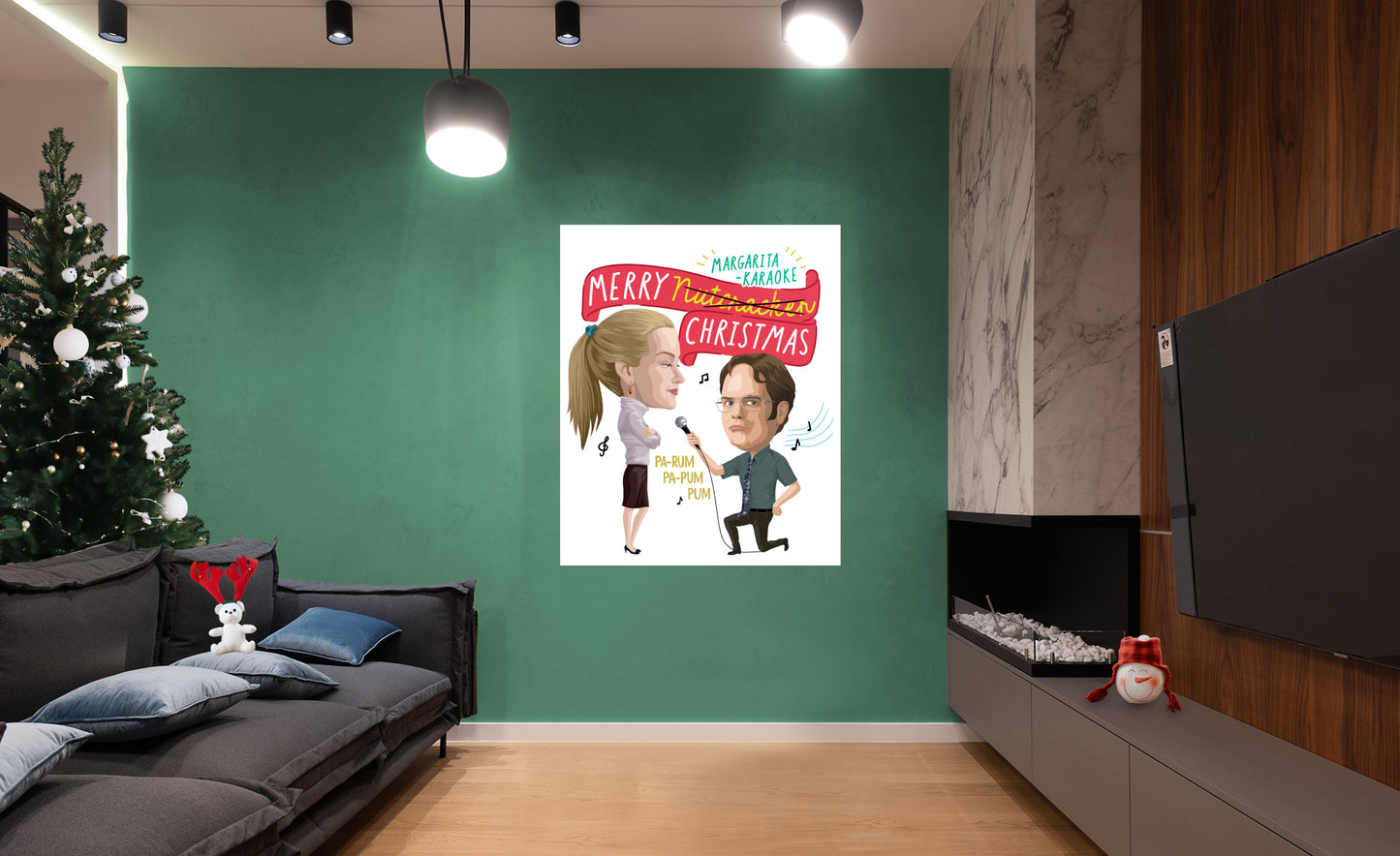 The Office: Dwight, Angela Margarita Karaoke Mural - Officially Licensed NBC Universal Removable Adhesive Decal