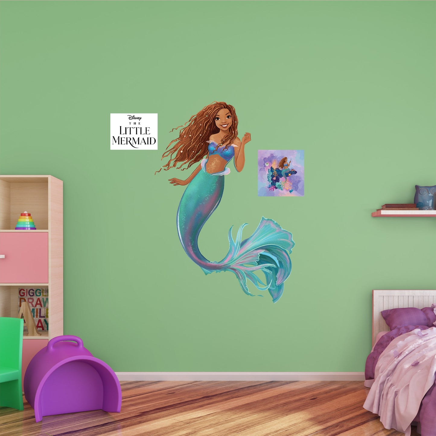 The Little Mermaid: Ariel Shimmering Seas RealBig        - Officially Licensed Disney Removable     Adhesive Decal