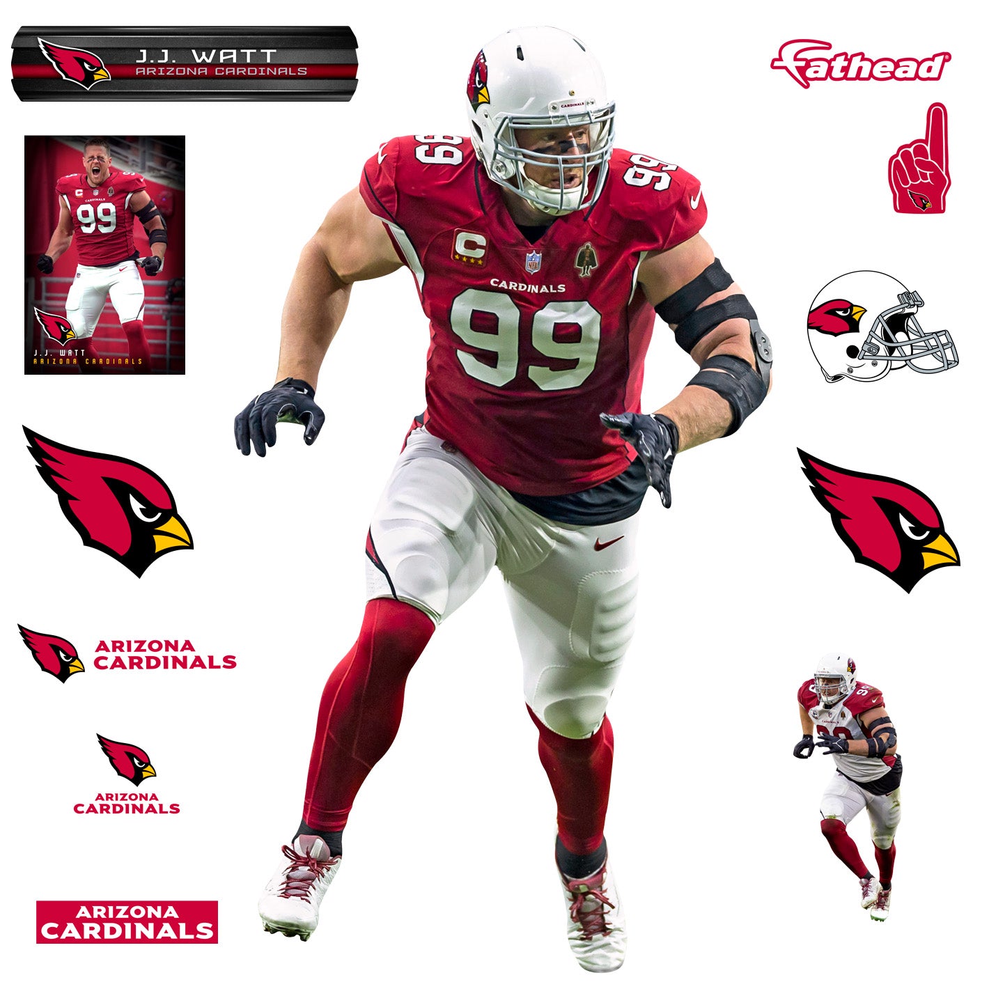 Arizona Cardinals: J.J. Watt 2022 - Officially Licensed NFL Removable  Adhesive Decal