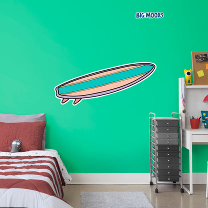 Surfboard (Multi-Color)        - Officially Licensed Big Moods Removable     Adhesive Decal