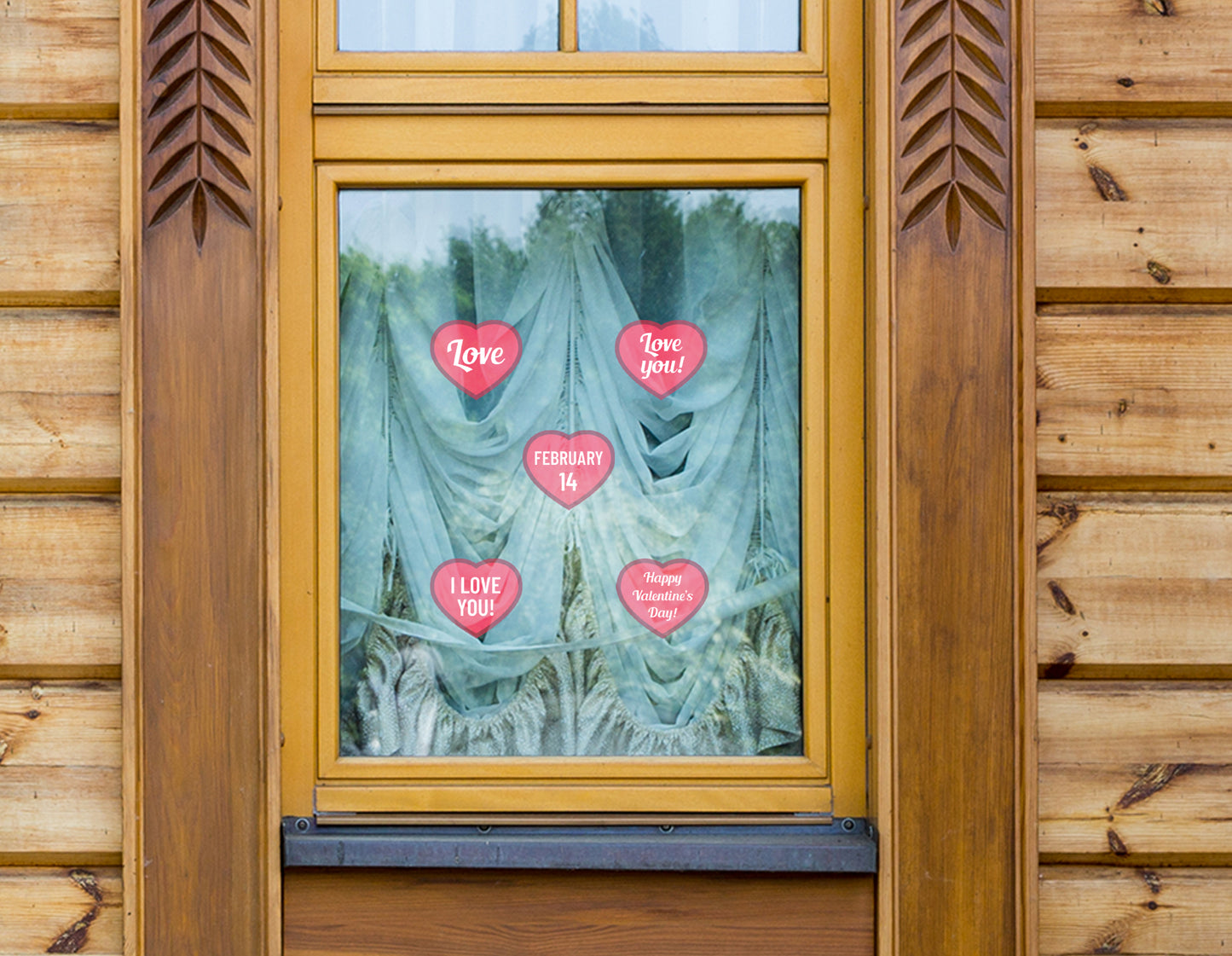 Valentine's Day: February 14 Window Clings - Removable Window Static Decal
