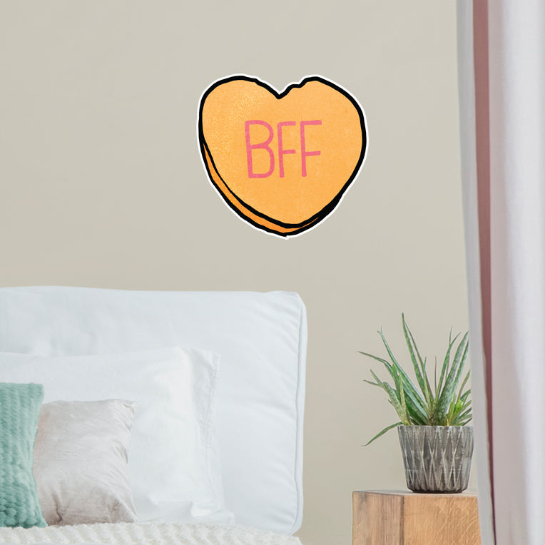 BFF Heart        - Officially Licensed Big Moods Removable     Adhesive Decal