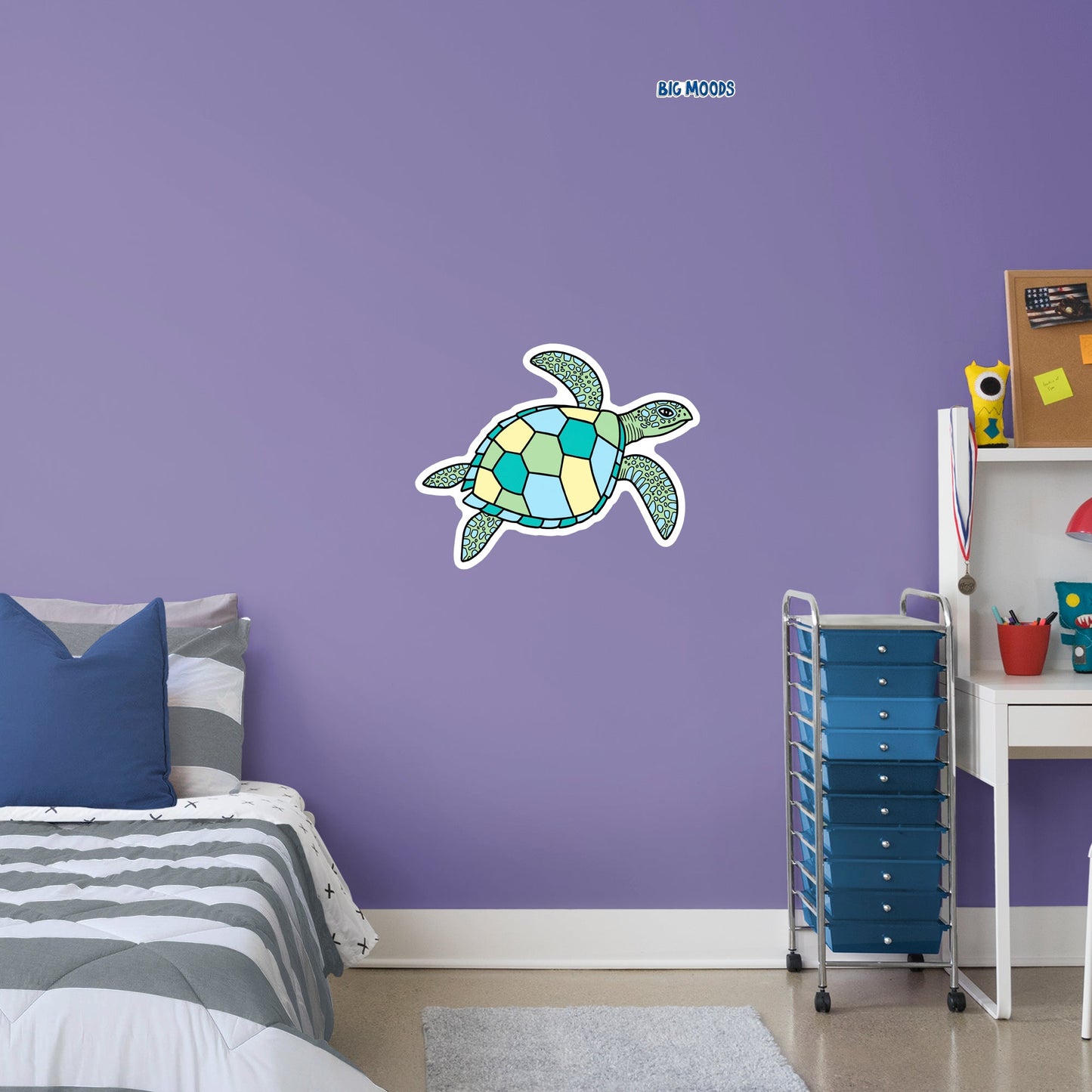 Turtle (Multi-Color)        - Officially Licensed Big Moods Removable     Adhesive Decal