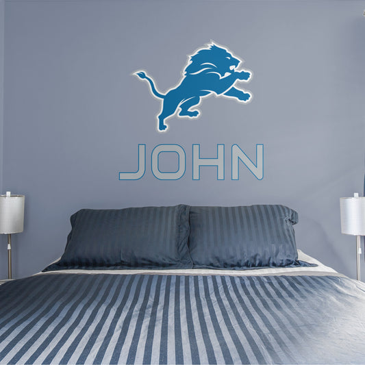 Detroit Lions:  Stacked Personalized Name        - Officially Licensed NFL    Transfer Decal