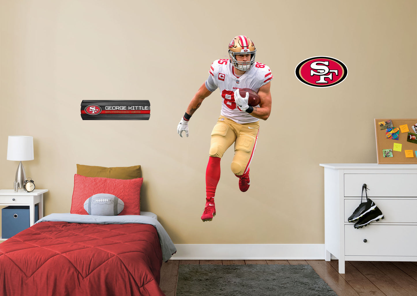 San Francisco 49ers: George Kittle 2021 Away        - Officially Licensed NFL Removable Wall   Adhesive Decal